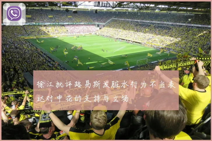 徐江批评路易斯泼脏水行为不当表达对申花的支持与立场